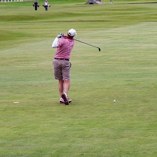 Golfer on the fairway at Indian Peaks Golf Course